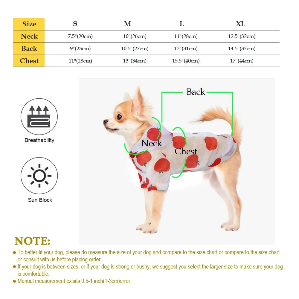 Dog Hooded Sun Protection Hoodie