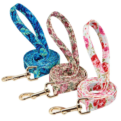 Personalized Printed Dog Collar Leash Set